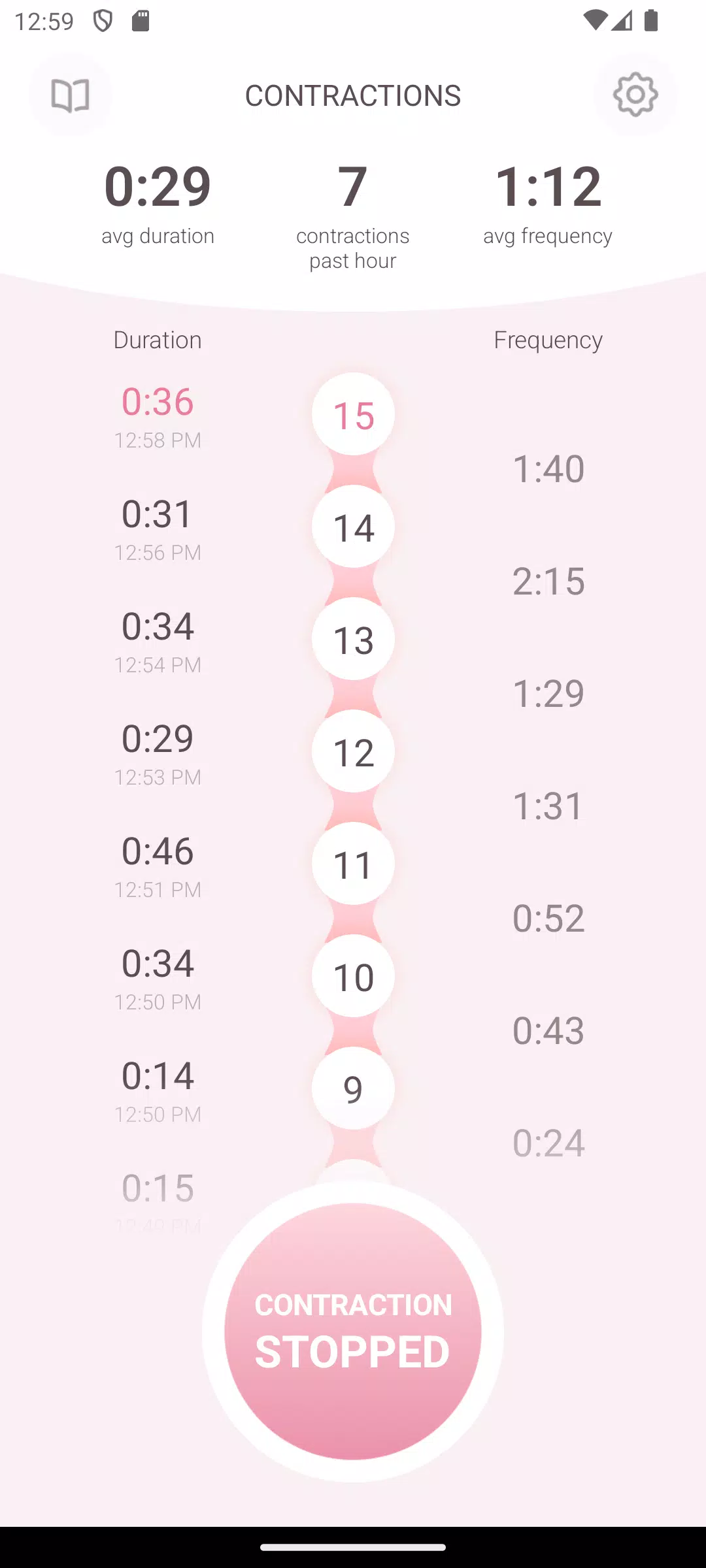 Contraction Timer & Counter 9m ภาพหน้าจอ 2